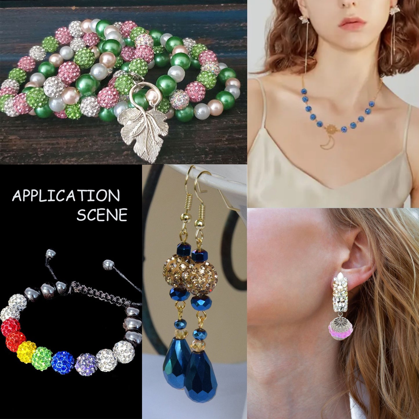 1pc Colorful Multi Bread crumbs Polymer Clay Beads, Loose Spacer Beads, Beads With Hole, DIY Jewelry Making Supplies For Bracelet, Necklace, Earrings, Charm Bangle Crafts