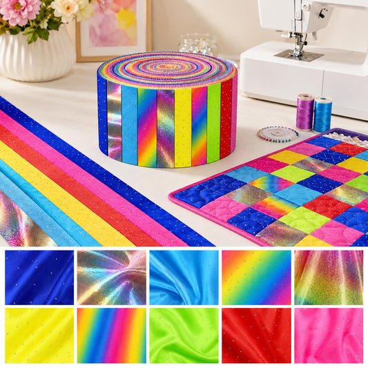 10pcs Vintage Solid Gradient Theme Jelly Roll Fabric Strips 2.5X19.7inch Pre-Cut 100% Polyester For Patchwork Quilts, Table Runners, Placemats, Tote Bags, Storage Pouches, Makeup Bags, Coasters, Quilt Blocks & Binding