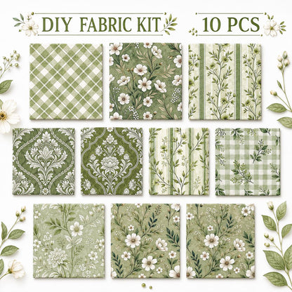 10pcS Charm Pack Set Plaid Floral Pattern VIntage Style Handmade DIY With Rich Color and Texture Elements 100% Polyester Patchwork in 10 Design Styles Suitable For Patchwork DIY Craft Projects DIY Wallet Making Gift Giving Bag Making Mother's Day Gift