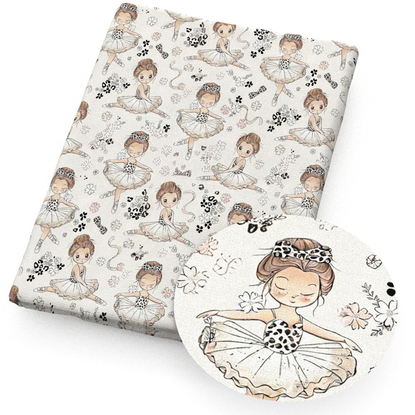 girl ballet leopard cheetah flowerfloral fabric