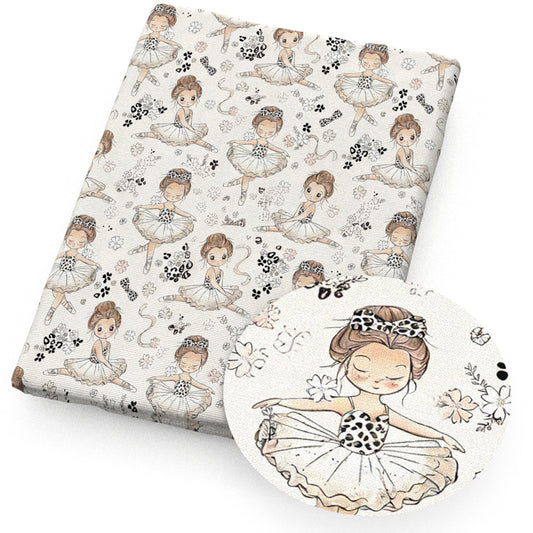 girl ballet leopard cheetah flowerfloral fabric