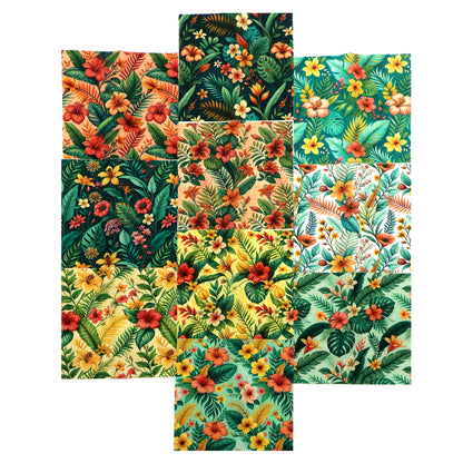 10pcs Charm Pack Set Floral Pattern Vintage Style Handmade DIY with Rich Color and Texture Elements 100% Polyester Patchwork in 10 Design Styles Suitable for Patchwork DIY Craft Projects DIY Wallet Making Gift Giving Bag Making Mother's Day Gift