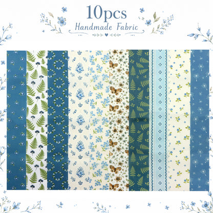 10pcs Vintage Floral Blue & White Pattern Purple Jelly Roll Fabric Strips 2.5X19.7inch Pre-cut 100% Polyester for Patchwork Quilts, Table Runners, Placemats, Tote Bags, Storage Pouches, Makeup Bags, Coasters, Quilt Blocks & Binding