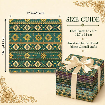 10Pc/Set Flower Series Stripe Feather Peacock Pattern Fat Quarter Fabric, Pre-Cut Square Fabric Assort, Fabric Set, Craft Fabric, Handmade DIY Patchwork Fabric,Home Quilting Sewing Fabric, Packaging Fabric, Scrapbooking Craft Hobbyist
