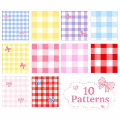 10pcs Vintage Plaid Grid Pattern Jelly Roll Fabric Strips 2.5X19.7inch Pre-cut 100% Polyester for Patchwork Quilts, Table Runners, Placemats, Tote Bags, Storage Pouches, Makeup Bags, Coasters, Quilt Blocks & Binding