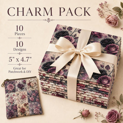 10pcs Charm Pack Set Floral Vintage Style Pattern Handmade DIY with Rich Color and Texture Elements 100% Polyester Patchwork in 10 Design Styles Suitable for Patchwork DIY Craft Projects DIY Wallet Making Gift Giving Bag Making Mother's Day Gift