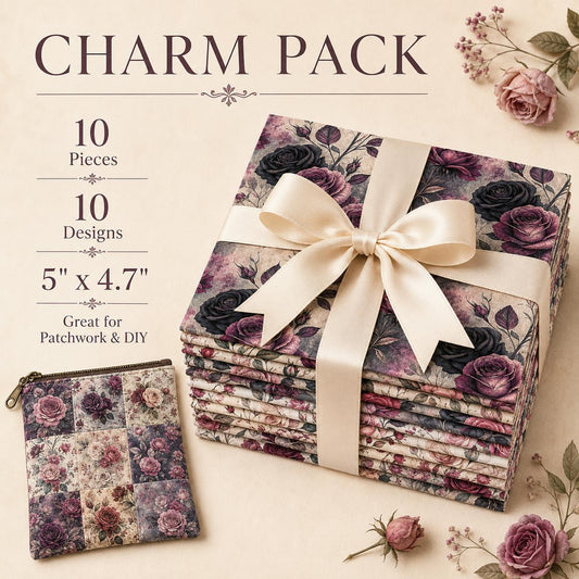 10pcs Charm Pack Set Floral Vintage Style Pattern Handmade DIY with Rich Color and Texture Elements 100% Polyester Patchwork in 10 Design Styles Suitable for Patchwork DIY Craft Projects DIY Wallet Making Gift Giving Bag Making Mother's Day Gift