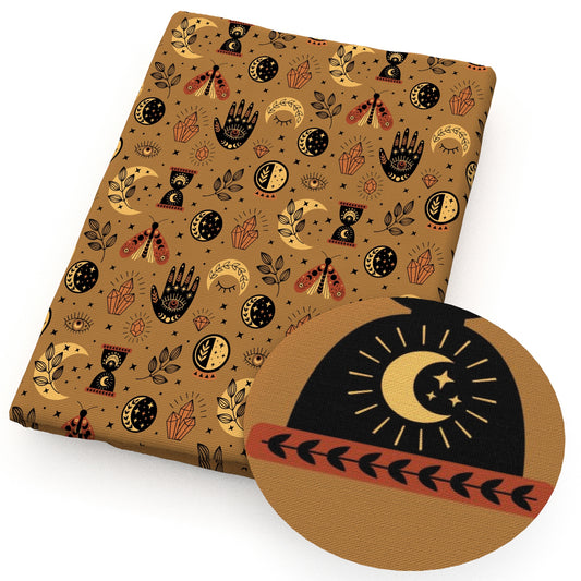 moon leaf leaves tree crystal star starfish fabric