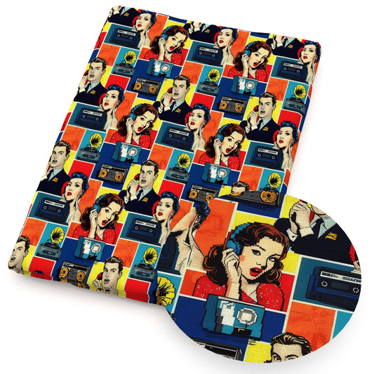 plaid grid magnetic tape fabric
