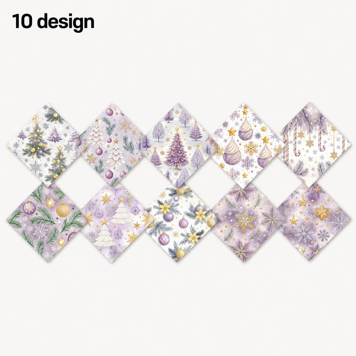 10pcs Charm Pack Set Christmas Tree Pattern Vintage Style Handmade DIY with Rich Color and Texture Elements 100% Polyester Patchwork in 10 Design Styles Suitable for Patchwork DIY Craft Projects DIY Wallet Making Gift Giving Bag Making Mother's Day Gift