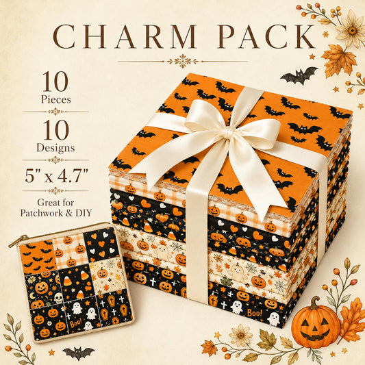 10Pc/Set Halloween Series Pumpkin Bat Cat Stripe Fat Quarter Fabric, Pre-Cut Square Fabric Assort, Fabric Set, Craft Fabric, Handmade DIY Patchwork Fabric,Home Quilting Sewing Fabric, Packaging Fabric, Scrapbooking Craft Hobbyist