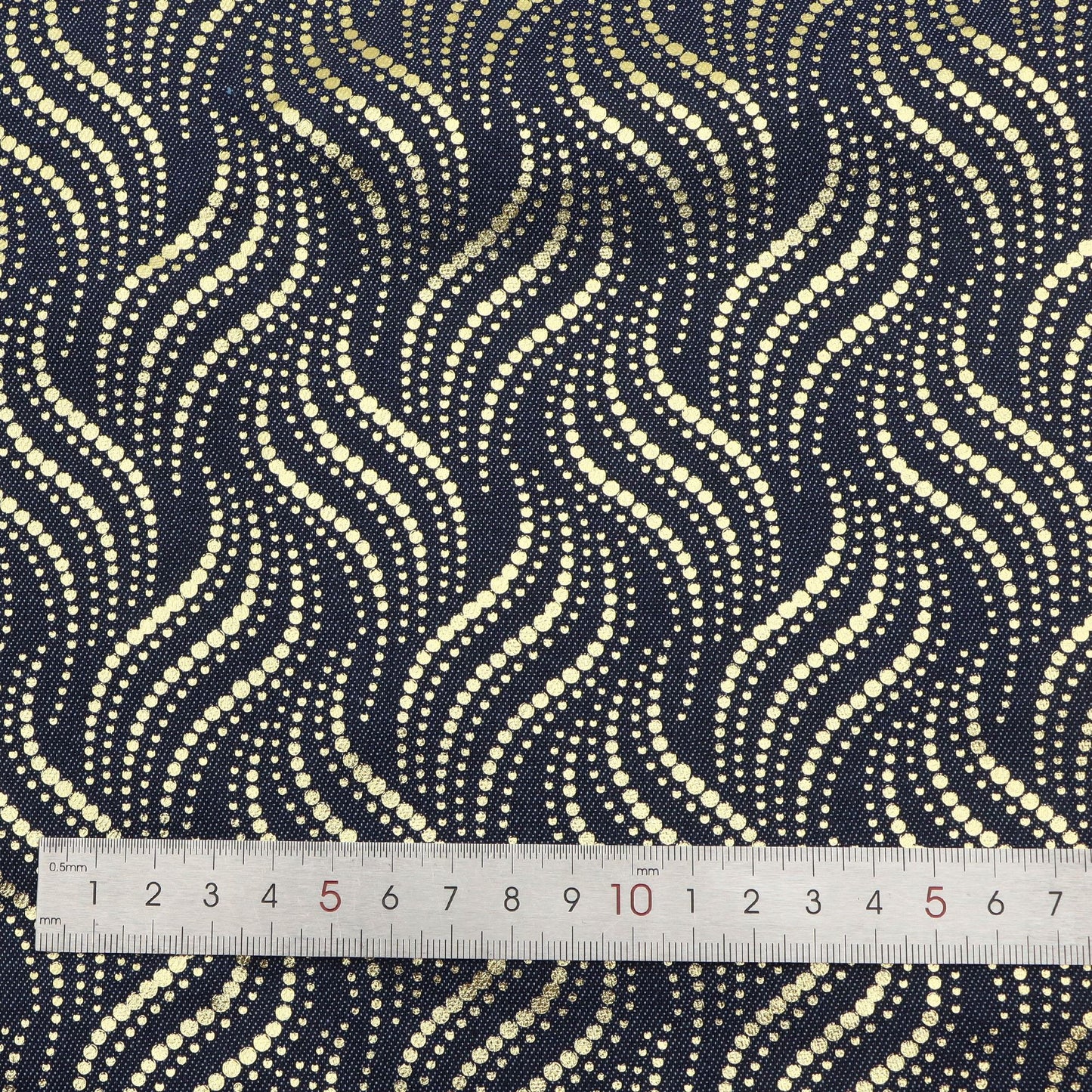 1Pc Golden Hot Stamping dot wave Pre-Washed stripe Denim Fabric - 59x19.68inch(150x50cm)  DIY Crafts Projects, DIY Wallet Making