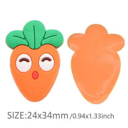 10Pcs/Pack Avocado Pineapple Fruits  Soft PVC Flexible Glue FlatBack DIY Scrapbook Embellishment Phone Craft Decoration