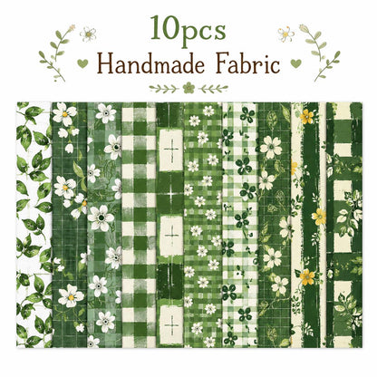 10pcs Vintage Floral Green Pattern Jelly Roll Fabric Strips 2.5X19.7inch Pre-cut 100% Polyester for Patchwork Quilts, Table Runners, Placemats, Tote Bags, Storage Pouches, Makeup Bags, Coasters, Quilt Blocks & Binding Multi-color