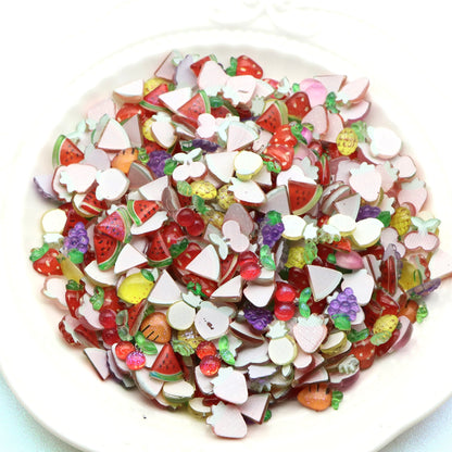 20Pcs Miniature Resin Fruits Shaped Acrylic Charms Beads,3D Flatback Resin Cabochons for DIY Jewelry Making, Earrings, Bracelets, Beads & Bead Assortments - Perfect for Phone Cases, Water Bottles & Hair Accessories,Projects Decorations