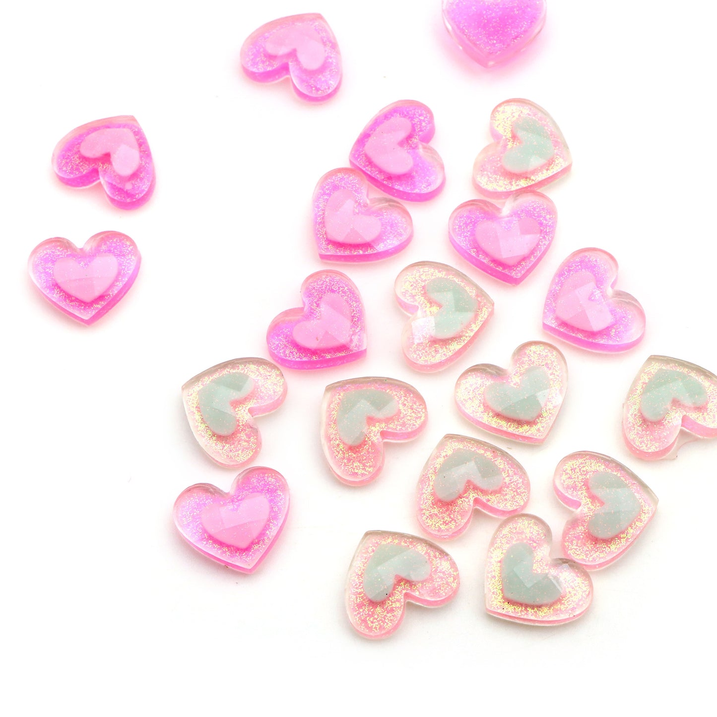 5pcs Valentine's Day Love Heart Charms Beads - Acrylic Resin Ornaments for DIY Jewelry, Earrings, Bracelets & Crafts - Perfect for Gifts, Decorations & Accessories
