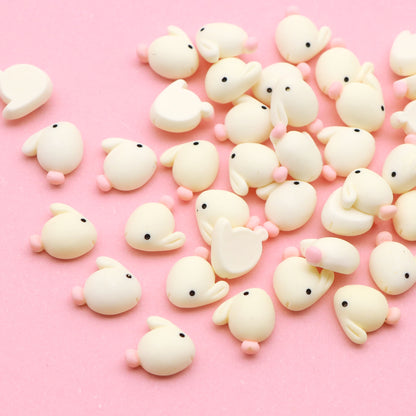 10Pcs Miniature Resin Rabbit Bunny Shaped Acrylic Charms Beads,3D Flatback Resin Cabochons for DIY Jewelry Making, Earrings, Bracelets, Beads & Bead Assortments - Perfect for Phone Cases, Water Bottles & Hair Accessories,Easter Decorations