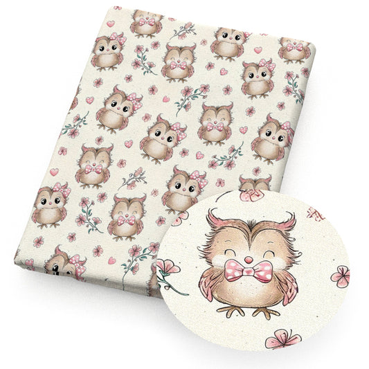 owl flowerfloral heart love fabric