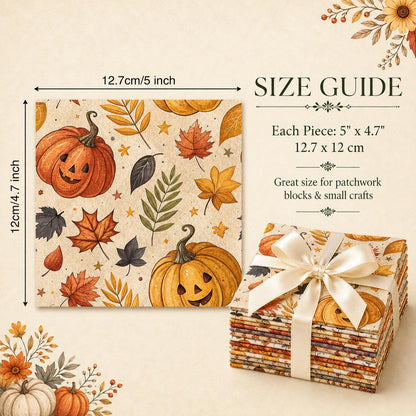 10Pc/Set Halloween Autumn Series Skull Pumpkin Mushroom Maple Leaf Bat Fat Quarter Fabric, Pre-Cut Square Fabric Assort, Fabric Set, Craft Fabric, Handmade DIY Patchwork Fabric,Home Quilting Sewing Fabric, Packaging Fabric, Scrapbooking Craft Hobbyist