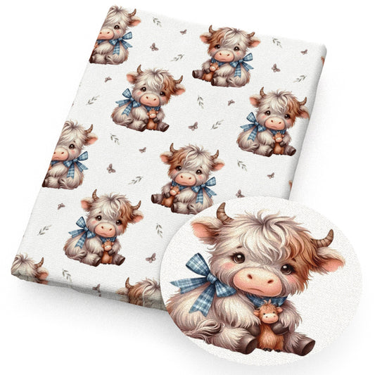 cow butterfly leaf leaves tree fabric