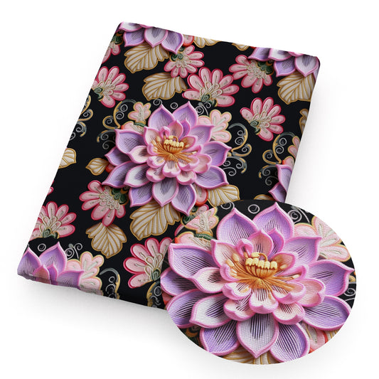 imitation embroidery series lotus flower fabric