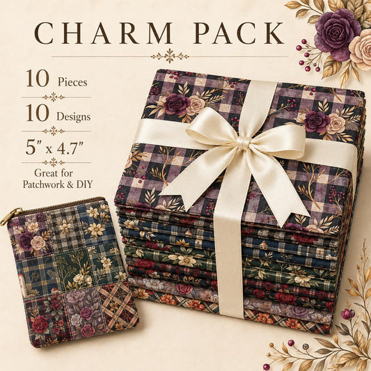 10Pc/Set Flower Plaid Series Fat Quarter Fabric, Pre-Cut Square Fabric Assort, Fabric Set, Craft Fabric, Handmade DIY Patchwork Fabric,Home Quilting Sewing Fabric, Packaging Fabric, Scrapbooking Craft Hobbyist
