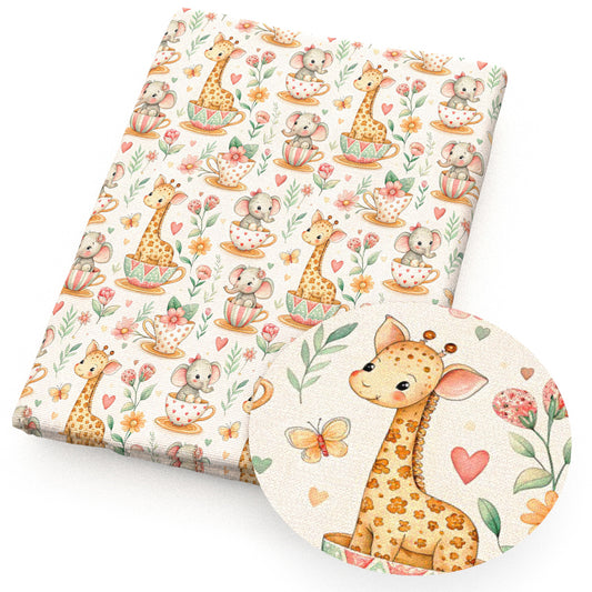 deerreindeer giraffe elephant flowerfloral cup heart love butterfly fabric