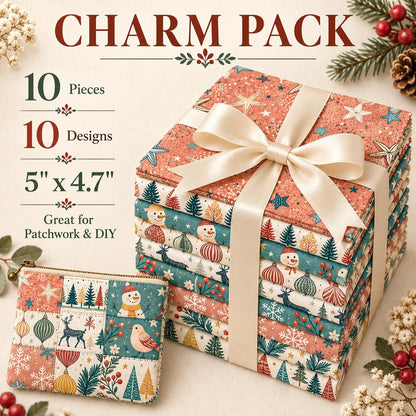 10Pc/Set Christmas Series Star Dot Stripe Bird Deer Tree Fat Quarter Fabric, Pre-Cut Square Fabric Assort, Fabric Set, Craft Fabric, Handmade DIY Patchwork Fabric,Home Quilting Sewing Fabric, Packaging Fabric, Scrapbooking Craft Hobbyist