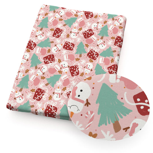 christmas tree snowman fabric