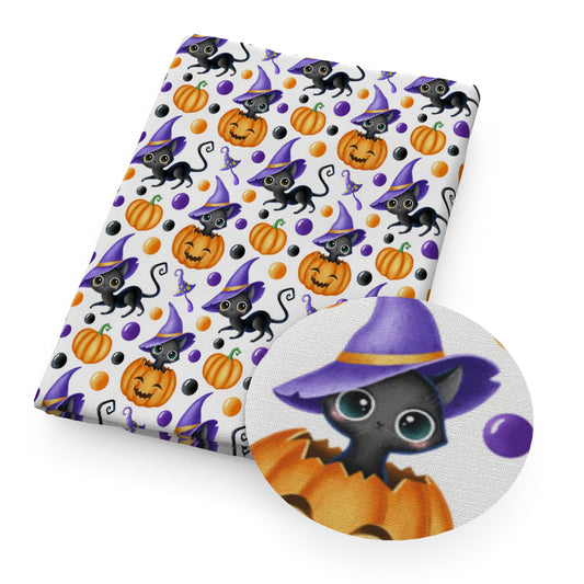 caphat roundoval cat pumpkin halloween fabric