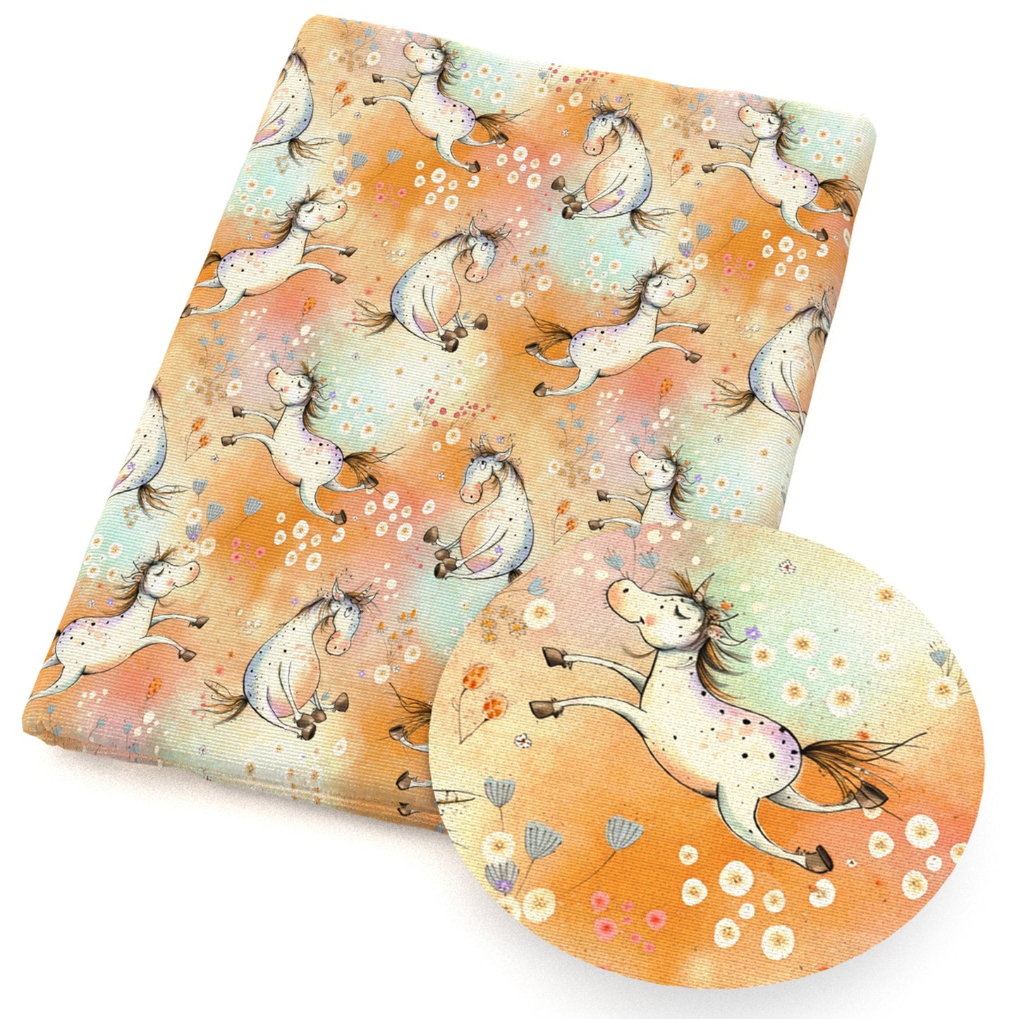 animals horse flowerfloral gradient color fabric