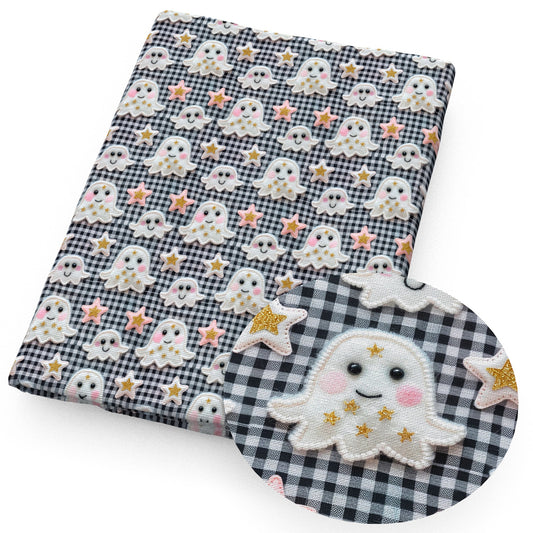 imitation embroidery series halloween plaid star starfish fabric