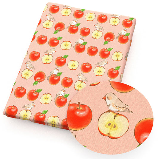 apple bird fabric