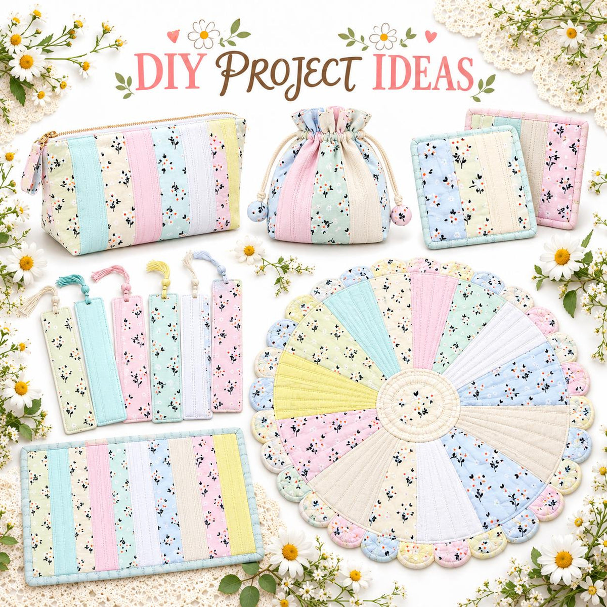 10pcs Vintage Floral Pattern Jelly Roll Fabric Strips 2.5X19.7inch Pre-Cut 100% PolyesterFor Patchwork Quilts, Table Runners, Placemats, Tote Bags, Storage Pouches, Makeup Bags, Coasters, Quilt Blocks & Binding
