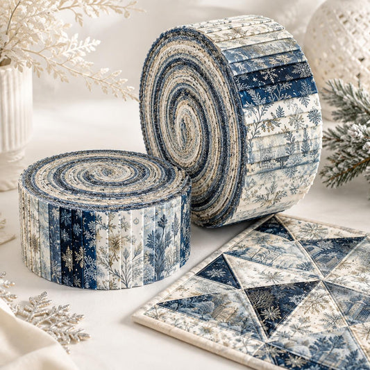 10pcs Vintage House Building Floral Pattern Jelly Roll Fabric Strips 2.5X19.7inch Pre-Cut 100% Polyester For Patchwork Quilts, Table Runners, Placemats, Tote Bags, Storage Pouches, Makeup Bags, Coasters, Quilt Blocks & Binding