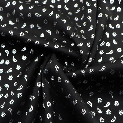 1pc Silvery Paisley Print 100% Polyester Fabric, 59.06x19.68 inch Precut Fabric, Perfect for Party Decorations, and Craft Projects, Hair Ties, DIY Quilting & Sewing, Patchwork, Backdrop Fabric | Floral Pattern