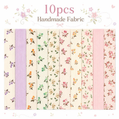 10pcs Vintage Floral Corduroy Fabric Jelly Roll Fabric Strips 2.5X19.7inch Pre-cut 100% Polyester for Patchwork Quilts, Table Runners, Placemats, Tote Bags, Storage Pouches, Makeup Bags, Coasters, Quilt Blocks & Binding Multi-color