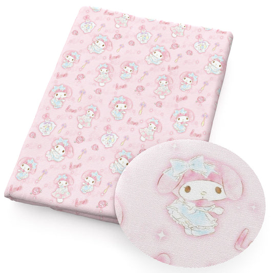 pink seriesheart love printed fabric
