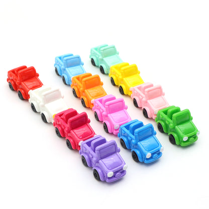 1Pc Miniature Car Statue - Mini Truck Bus Sculpture for Moss Micro Landscape, Resin DIY Landscaping Ornament, Outdoor Decor for Garden, Patio, or Yard