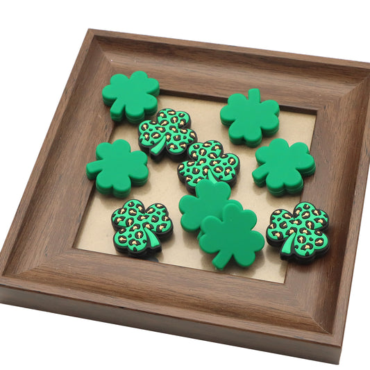 1pc Charming Clover Shamrock Silicone Plastic Beads, Owl Focal Pendants Beads for DIY Beading & Jewelry Making, Keychains, and Bag Accessories,St. Patrick's Day Decorations
