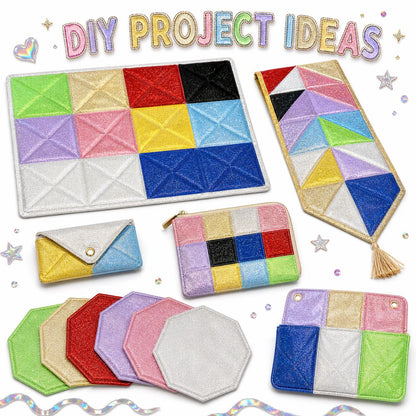 10pcs/Set, Making 10 Images 1pc Each, Each Size: 2.48*19.69inch Plain Muti-color Laser Pattern Sliced Fabric Set Style Combination, Polyester Jelly Roll Fabric Strips, Pre-Cut Quilting Squares, for Quilting DIY, Handicrafts And Sewing, Blankets, Rugs