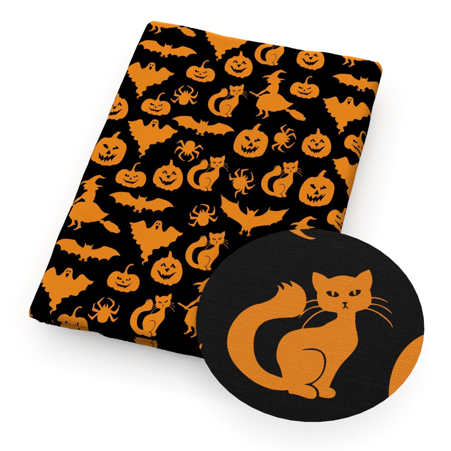 halloween bat spiderspider web cat pumpkin skull ghost skeleton bones fabric