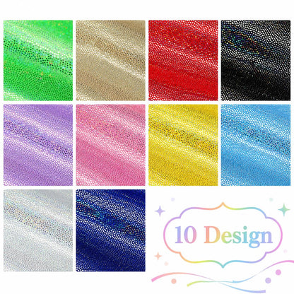 10pcs/Set, Making 10 Images 1pc Each, Each Size: 2.48*19.69inch Plain Muti-color Laser Pattern Sliced Fabric Set Style Combination, Polyester Jelly Roll Fabric Strips, Pre-Cut Quilting Squares, for Quilting DIY, Handicrafts And Sewing, Blankets, Rugs