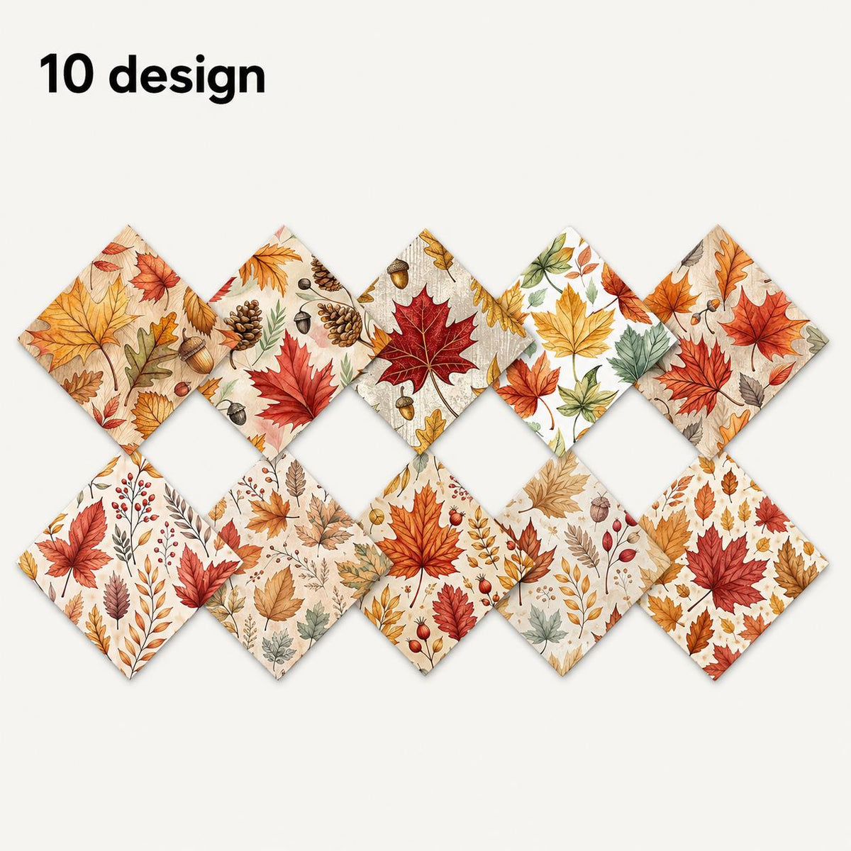 10Pc/Set Fall Autumn Series Maple Leaf Pinecones Fat Quarter Fabric, Pre-Cut Square Fabric Assort, Fabric Set, Craft Fabric, Handmade DIY Patchwork Fabric,Home Quilting Sewing Fabric, Packaging Fabric, Scrapbooking Craft Hobbyist