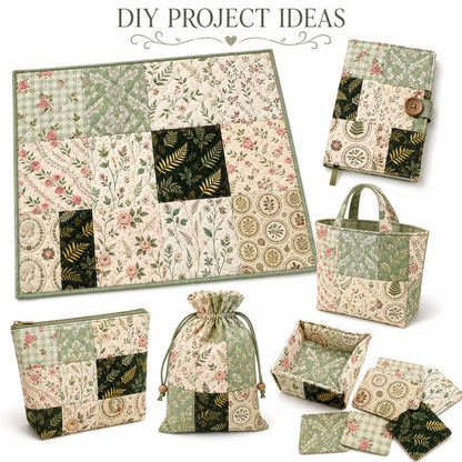 10Pc/Set Flower Plaid Series Rose Tree Fat Quarter Fabric, Pre-Cut Square Fabric Assort, Fabric Set, Craft Fabric, Handmade DIY Patchwork Fabric,Home Quilting Sewing Fabric, Packaging Fabric, Scrapbooking Craft Hobbyist