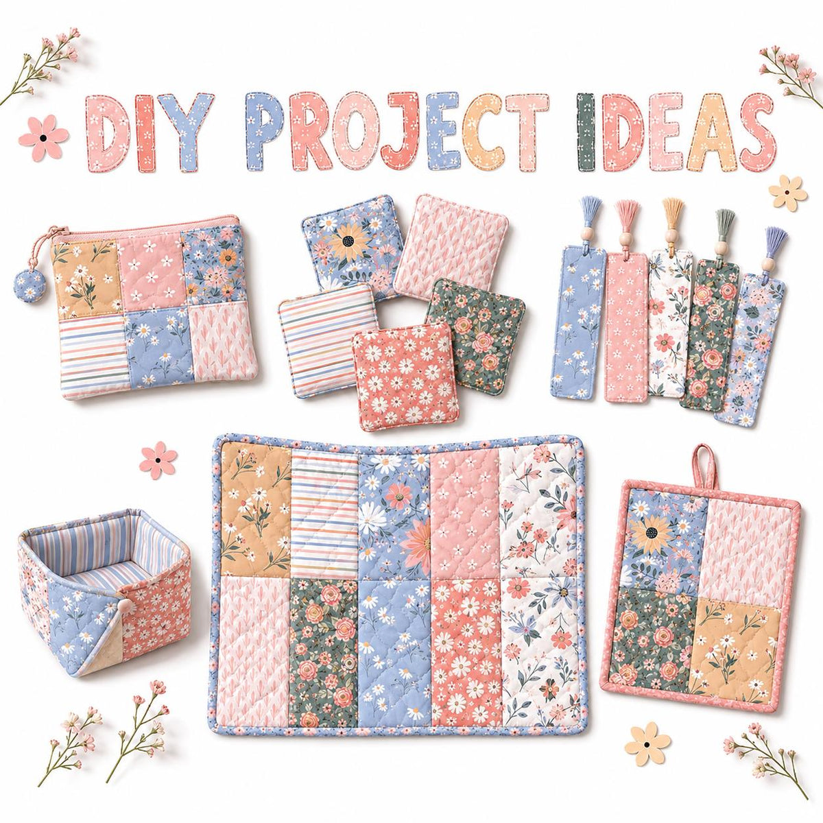 10pcs Charm Pack Set Floral Pattern Vintage Style Handmade DIY with Rich Color and Texture Elements 100% Polyester Patchwork in 10 Design Styles Suitable for Patchwork DIY Craft Projects DIY Wallet Making Gift Giving Bag Making Mother's Day Gift