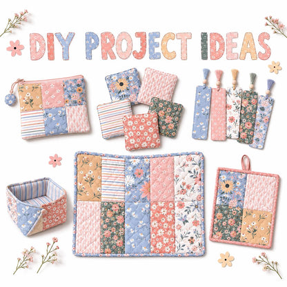 10pcs Charm Pack Set Floral Pattern Vintage Style Handmade DIY with Rich Color and Texture Elements 100% Polyester Patchwork in 10 Design Styles Suitable for Patchwork DIY Craft Projects DIY Wallet Making Gift Giving Bag Making Mother's Day Gift