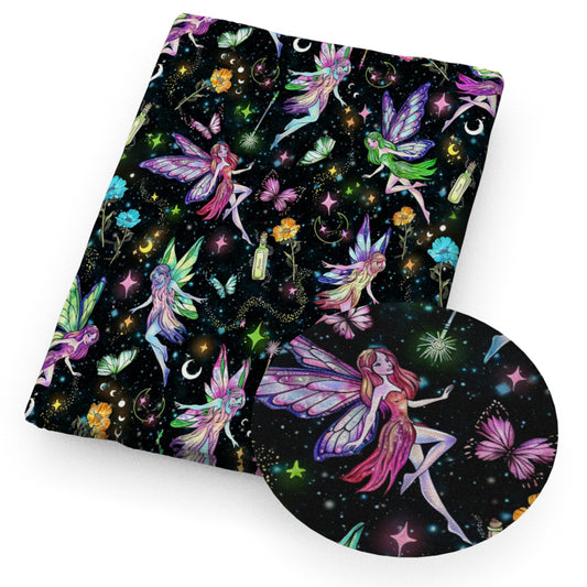 girl wings butterfly flowerfloral wine bottle moon star starfish fabric