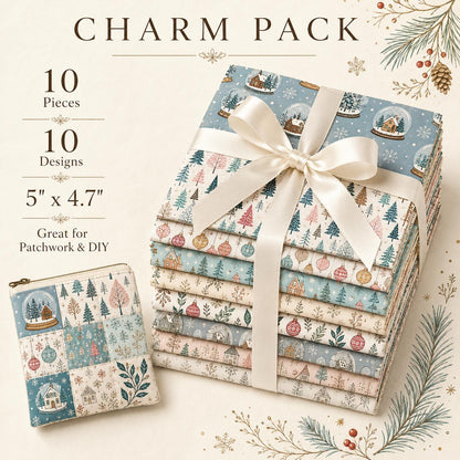 10Pc/Set Christmas Series Deer Tree House Fat Quarter Fabric, Pre-Cut Square Fabric Assort, Fabric Set, Craft Fabric, Handmade DIY Patchwork Fabric,Home Quilting Sewing Fabric, Packaging Fabric, Scrapbooking Craft Hobbyist