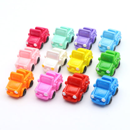 1Pc Miniature Car Statue - Mini Truck Bus Sculpture for Moss Micro Landscape, Resin DIY Landscaping Ornament, Outdoor Decor for Garden, Patio, or Yard